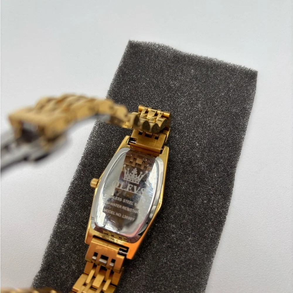 NEW OLEVS Women's Gold Stainless‎ Steel Watch – Black Dial
